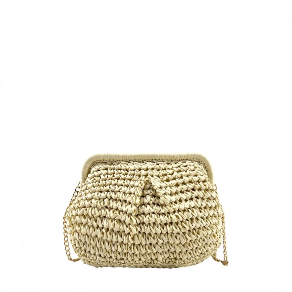 Bolso Clutch Rafia Paja